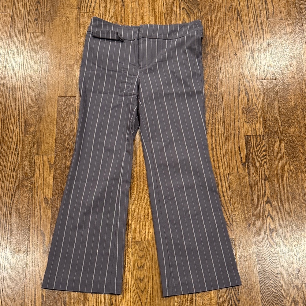 Silence + Noise Gray Pinstripe Flared Pants size 2